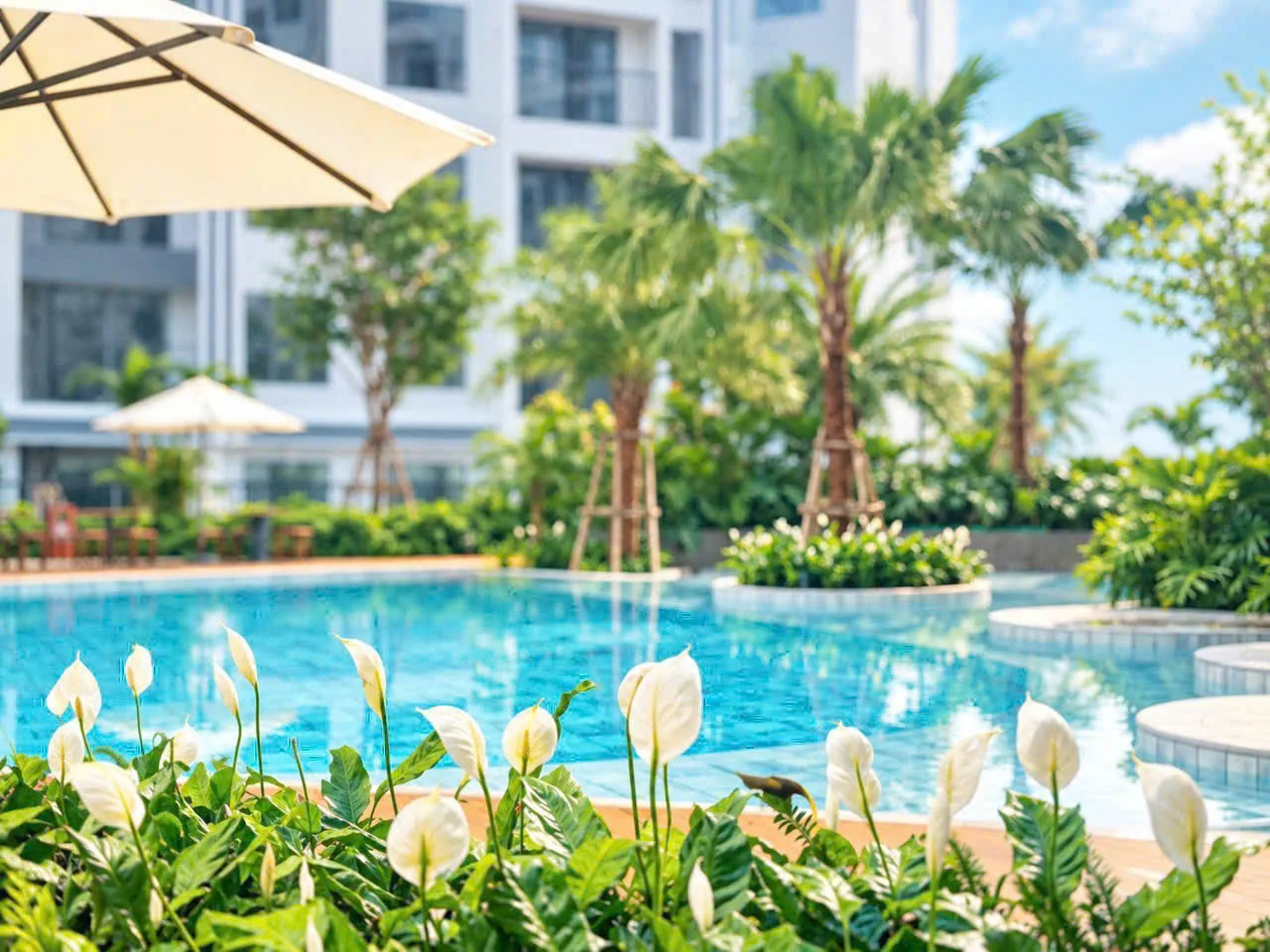 Ảnh thực tế · hồ bơi nội khu